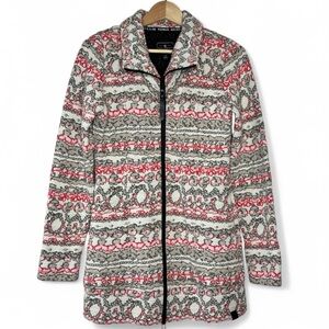 Tonia Debellis Molly Jacket in Cream‎ Tan Coral Nordic Print Size S